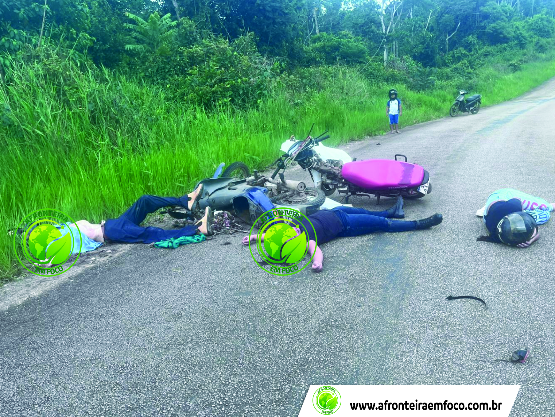 Colisão entre motocicletas deixa idoso morto e mãe e filha feridas em Brasiléia