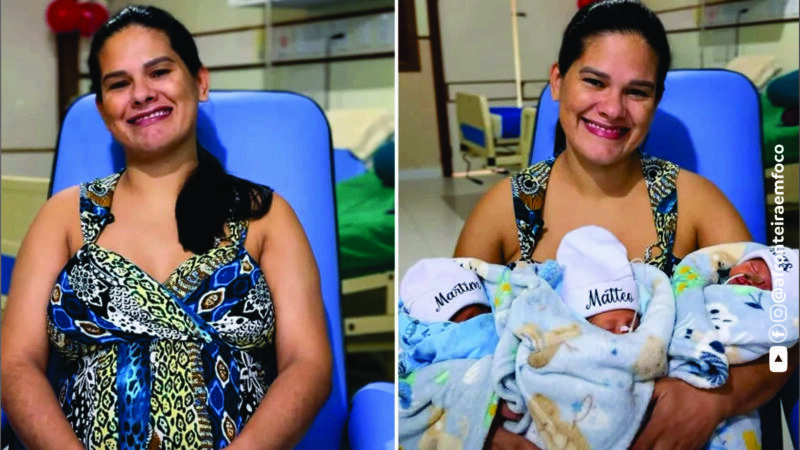No Acre, mãe de primeira viagem dá à luz trigêmeos e revela susto: “esperava um”