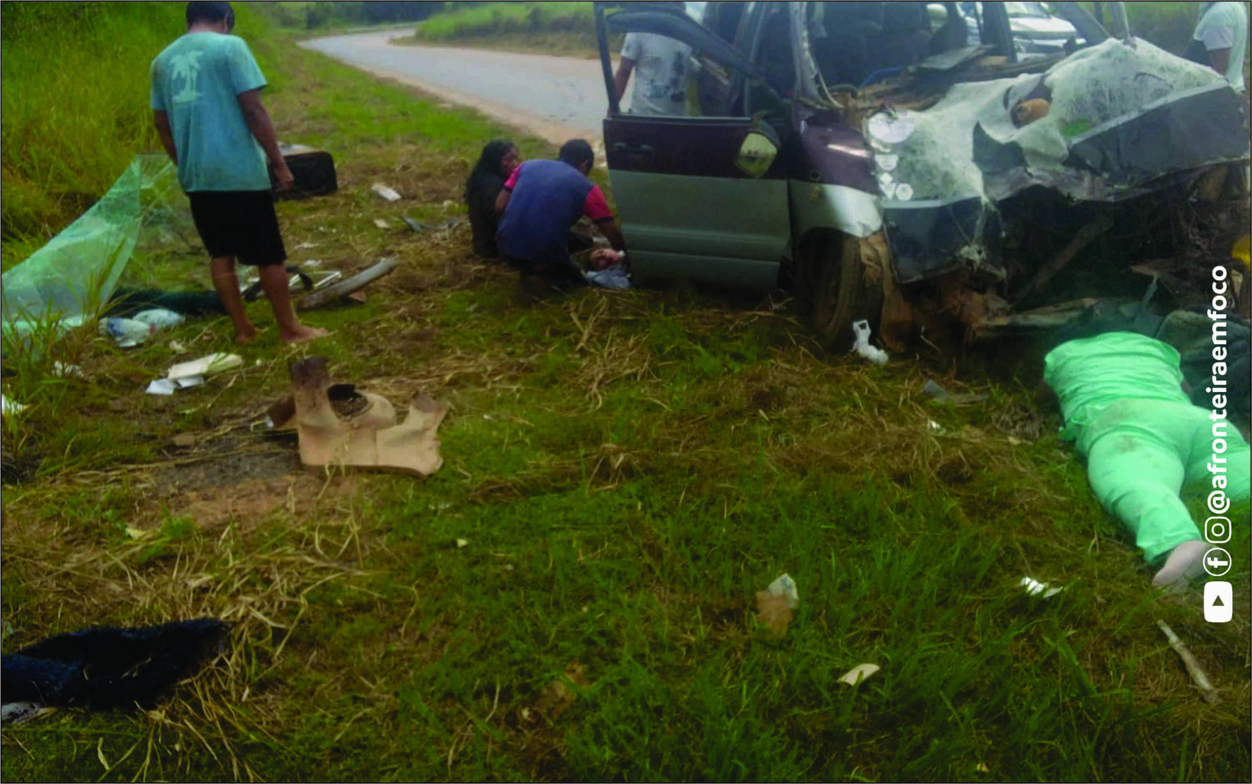 Acidente na estrada Cobija–Porvenir deixa cinco feridos; vítimas recebem atendimento no Hospital Roberto Galindo