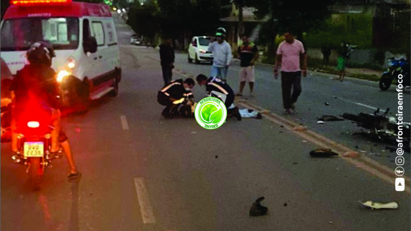 Grave acidente deixa casal ferido após colisão entre moto e carro em Rio Branco