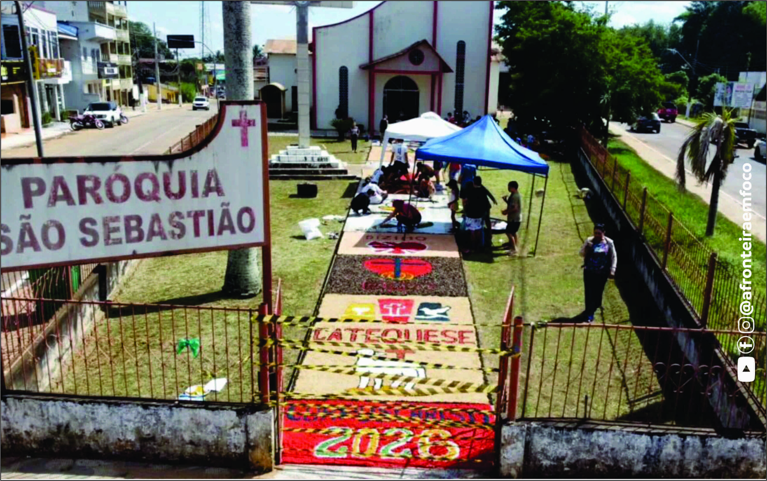 Tapetes de Corpus Christi mobilizam fiéis em Brasiléia e Epitaciolândia