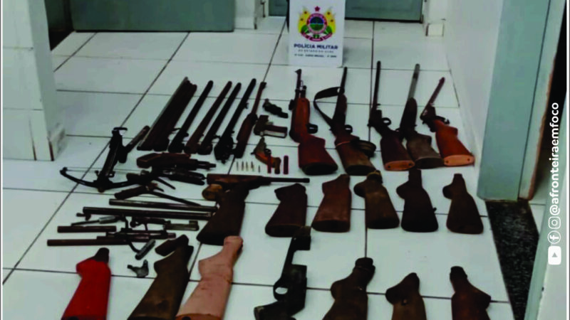 Polícia Militar desarticula suposta fábrica clandestina de armas e prende suspeito em Assis Brasil