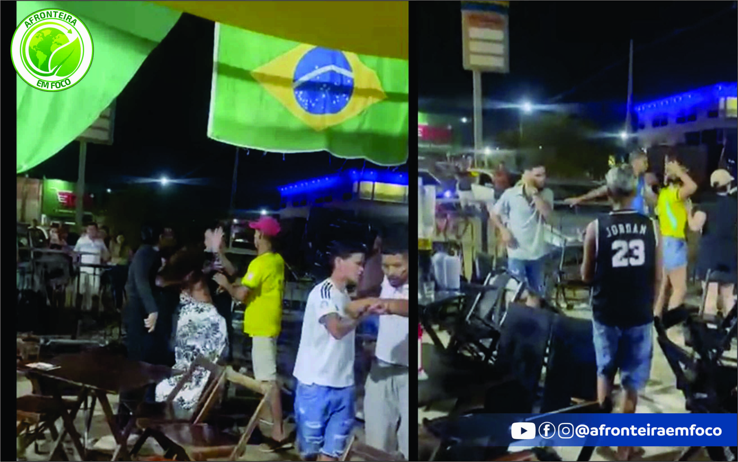 Homem é esfaqueado várias vezes durante briga generalizada em bar anexo a posto de combustível