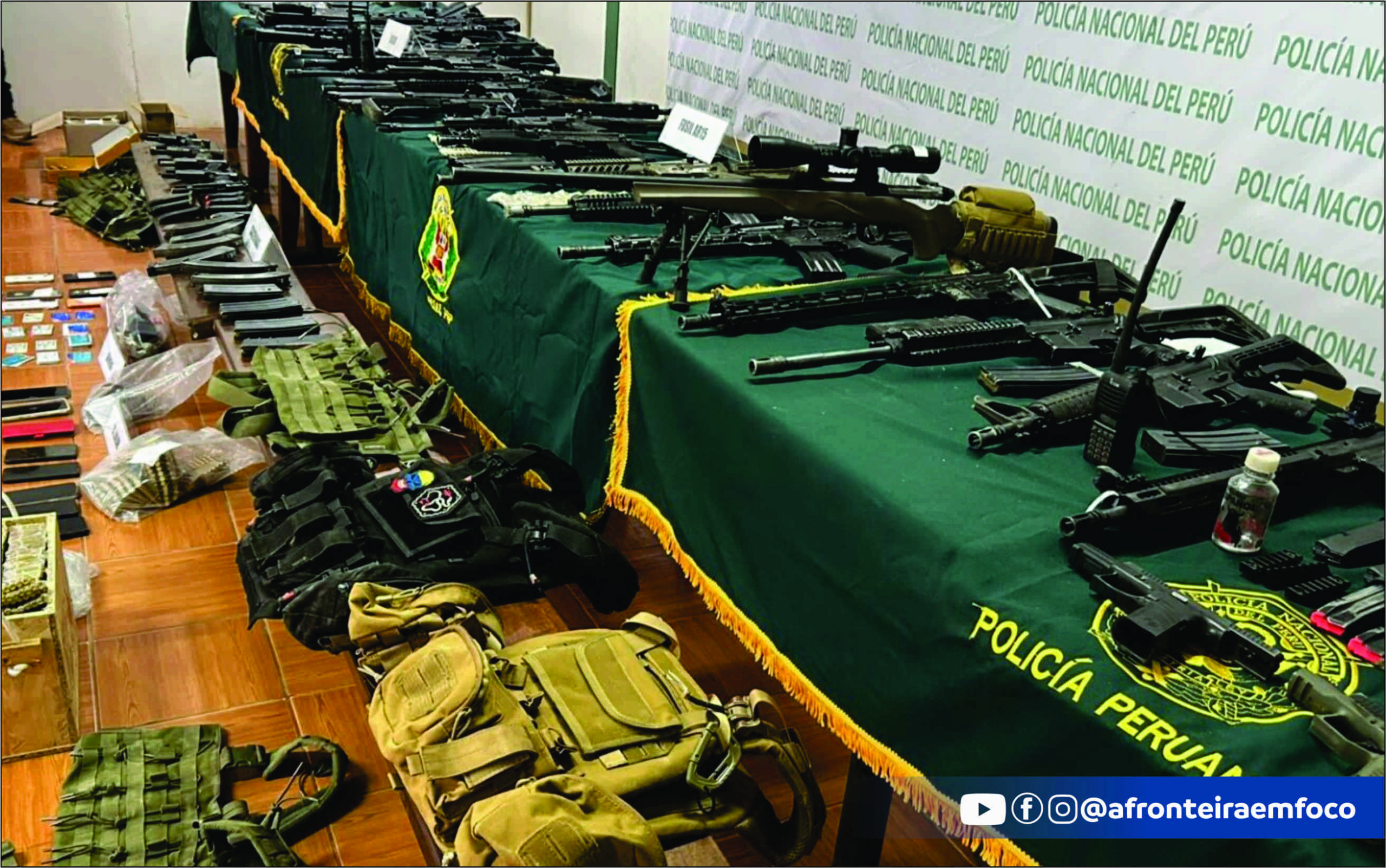 Operação no Peru desarticula organização criminosa do garimpo ilegal e apreende arsenal de guerra em Madre de Dios