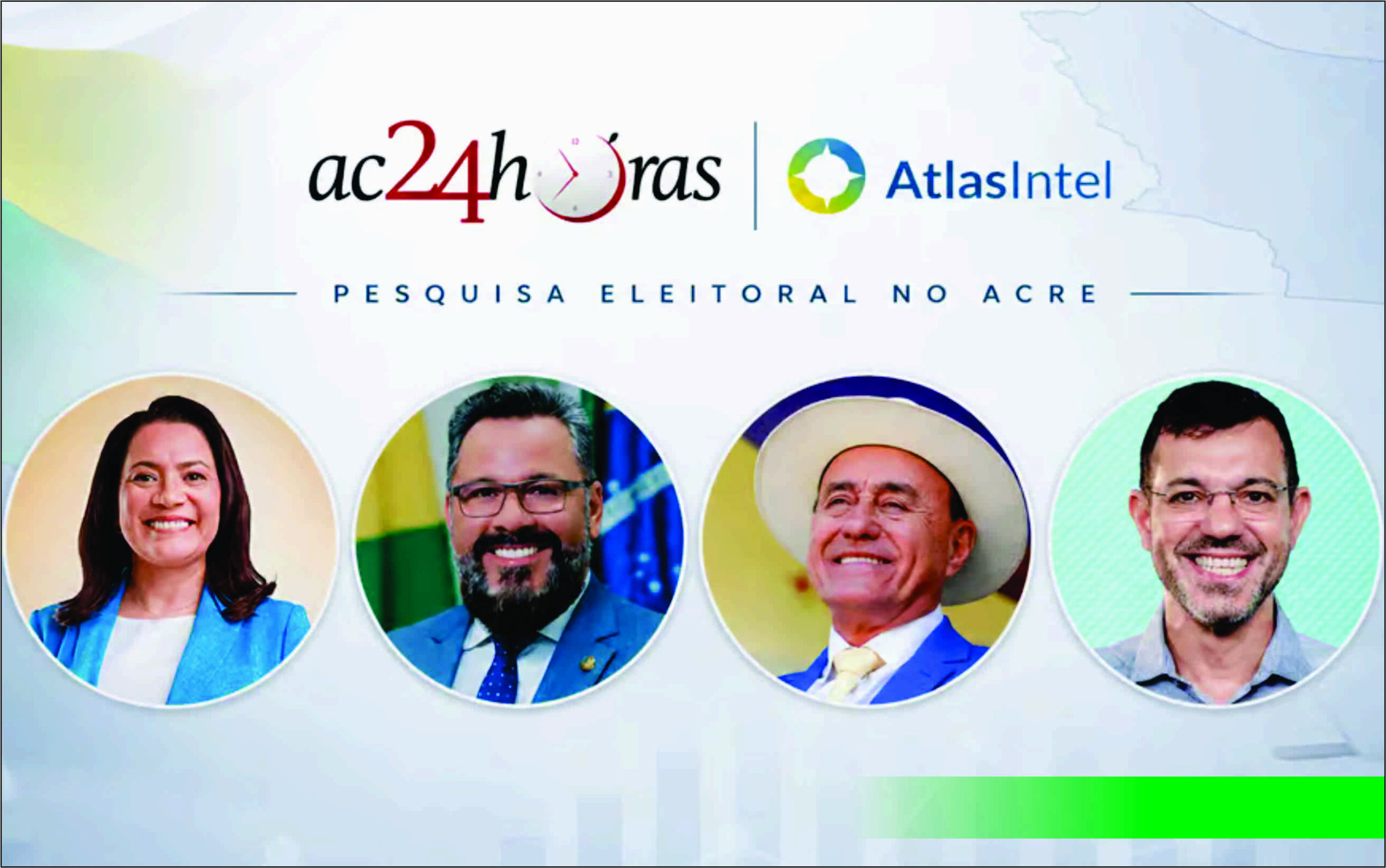 AtlasIntel/ac24horas: Mailza lidera corrida pelo governo do Acre com 35,2%; Alan Rick aparece em segundo com 33,1%